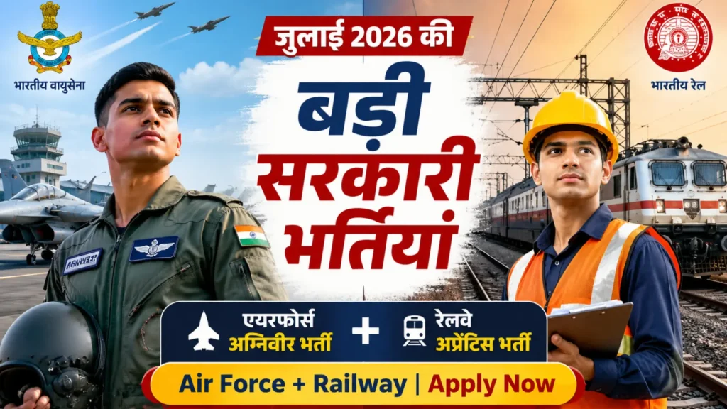 जुलाई 2026 की दो सबसे बड़ी सरकारी भर्तियां, योग्यता, आयु सीमा और चयन प्रक्रिया की पूरी जानकारी